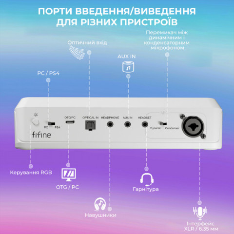 Аудіомікшер SC8W Fifine Купити в Україні