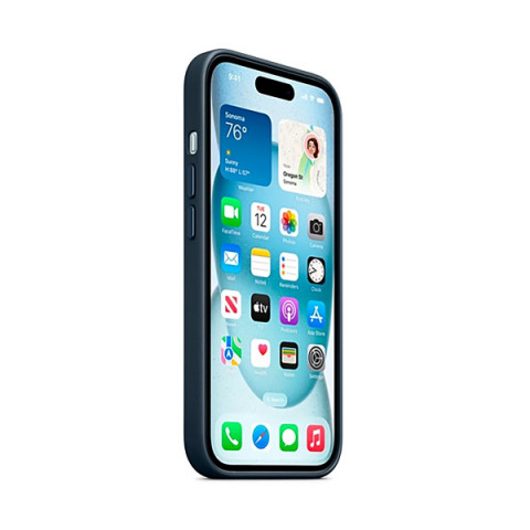 Чохол FineWoven Case with MagSafe Original for Apple iPhone 15 Plus (OEM) - Pacific Blue (ARM71980)