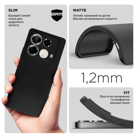 Чохол ArmorStandart Matte Slim Fit для Infinix Note 40 4G Camera cover Black (ARM73944)