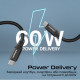 Кабель Promate USB Type-C - USB Type-C (M/M), 3 A, 60 W, 1.2 м, Springy Black (springy.black)