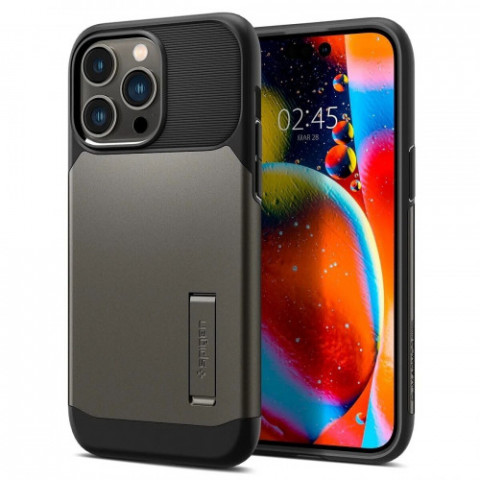 Чохол-накладка Spigen Slim Armor with MagFit для Apple iPhone 14 Pro Gunmetal (ACS04673)