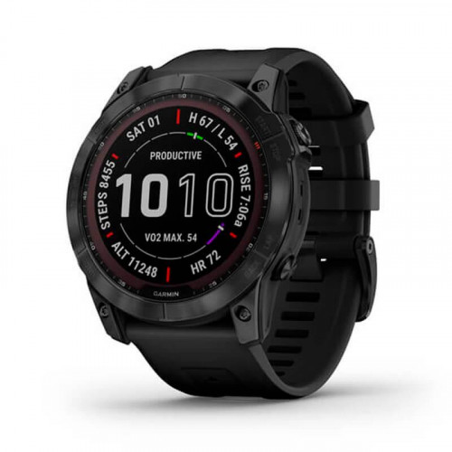 Смарт-годинник Garmin Fenix 7X Sapphire Solar Black DLC Titanium with Black Band (010-02541-45)