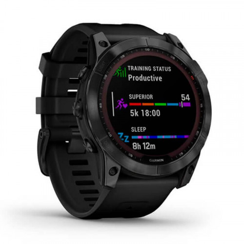 Смарт-годинник Garmin Fenix 7X Sapphire Solar Black DLC Titanium with Black Band (010-02541-45)