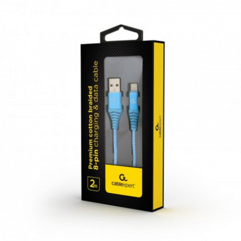 Кабель Cablexpert (CC-USB2B-AMLM-2M-VW) USB 2.0 A - Lightning, преміум, 2м, блакитний