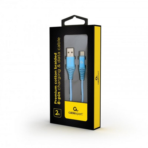 Кабель Cablexpert (CC-USB2B-AMLM-2M-VW) USB 2.0 A - Lightning, преміум, 2м, блакитний