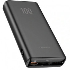 Зовнішній акумулятор Power Bank VEGER QC3.0 5A 20000mAh 100W Black (VG-W2032C-100)