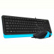 Комплект (клавіатура, мишка) A4Tech F1010 Black/Blue USB