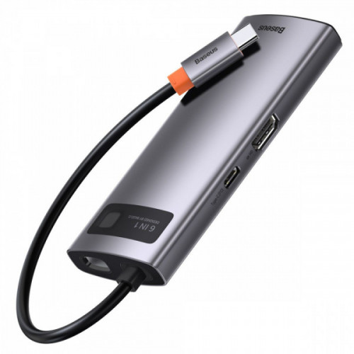 USB-Хаб Baseus Metal Gleam Series 6-in-1 Type-C gray Купити в Україні
