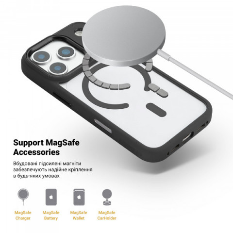 Чохол ArmorStandart Unit-C MagCase для Apple iPhone 17 Pro Black + Orange Button Set (ARM90585)
