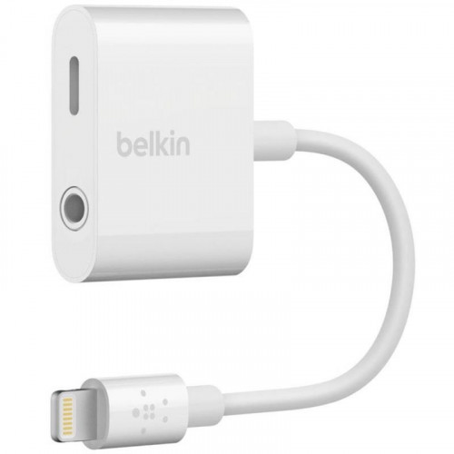 Адаптер Belkin Lightning-3.5 mm Audio+Charge RockStar, 0.1м White (F8J212btWHT)