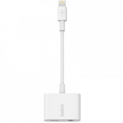 Адаптер Belkin Lightning-3.5 mm Audio+Charge RockStar, 0.1м White (F8J212btWHT)