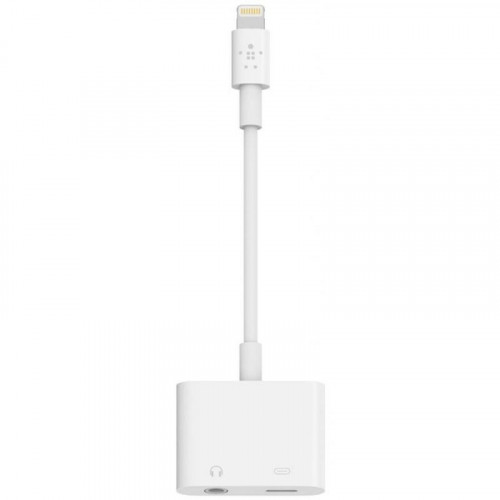 Адаптер Belkin Lightning-3.5 mm Audio+Charge RockStar, 0.1м White (F8J212btWHT)