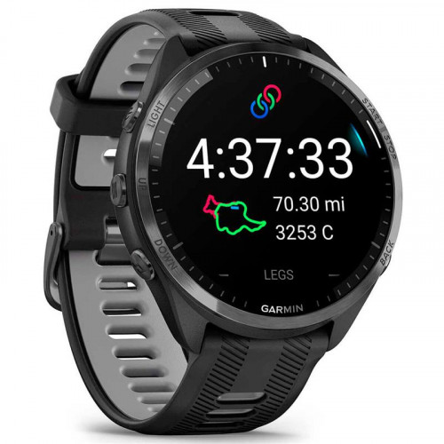 Смарт-годинник Garmin Forerunner 965 Carbon Gray DLC Titanium Bezel with Black Case and Black/Powder Gray Silicone Band (010-02809-80)