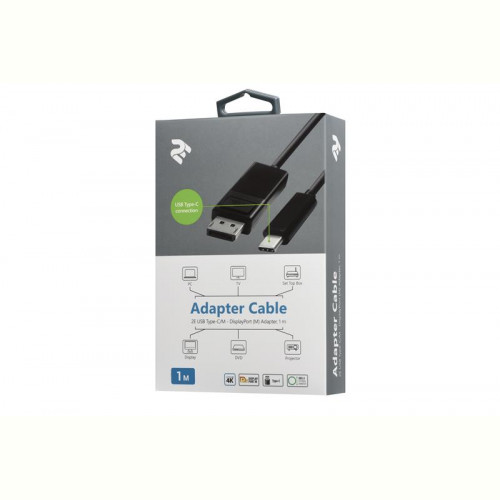 Кабель 2E (2E-W1402) USB Type-C-Displayport, (AM/AM), 1м, Black