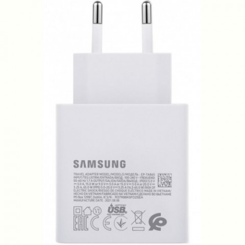 Мережевий зарядний пристрій Samsung EP-TA865 65W Type-C White (EP-TA865NWE) OEM