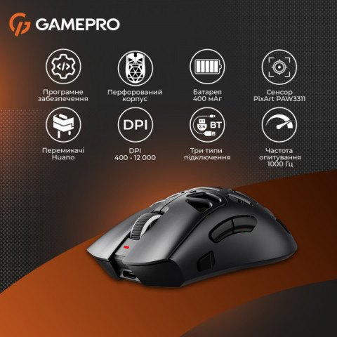 Бездротова ігрова миша GamePro Genesis Hollow (GM870HW) Купити в Україні