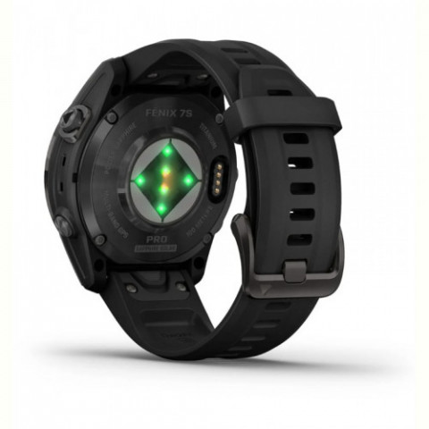 Смарт-годинник Garmin Fenix 7S Pro Sapphire Solar Carbon Gray Titanium with Black Silicone (010-02776-54)