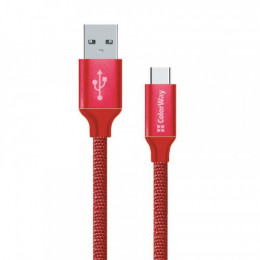 Кабель ColorWay USB-USB-C, 2.4А, 2м Red (CW-CBUC008-RD)