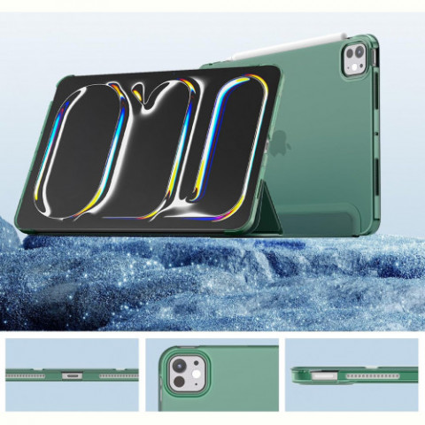 Чохол-книжка BeCover Tri Fold Hard для Apple iPad Pro 11" M4 2024 Dark Green (711727)