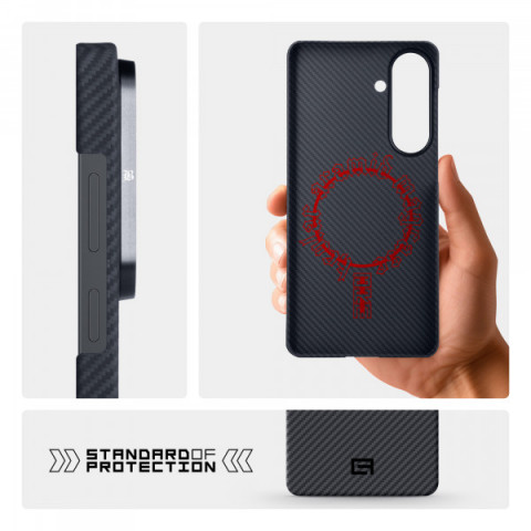 Чохол ArmorStandart BlackIcon Aramid Twill MagCase для Samsung S26 Plus Black (ARM90146)