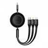 Кабель Baseus Bright Mirror 2 Series 3-in-1 (Micro USB+Lightning+Type-C) 100W (1.1m) black Купити в Україні