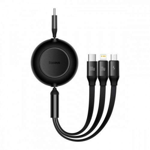 Кабель Baseus Bright Mirror 2 Series 3-in-1 (Micro USB+Lightning+Type-C) 100W (1.1m) black Купити в Україні