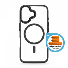 Чохол ArmorStandart Unit MagCase для Apple iPhone 17 Black + Orange Button Set (ARM90579)