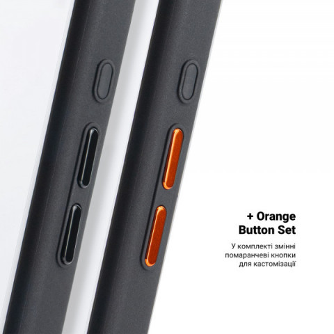 Чохол ArmorStandart Unit MagCase для Apple iPhone 17 Black + Orange Button Set (ARM90579)