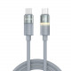 Кабель ColorWay USB Type-C - USB Type-C (M/M), warm light, 3А, 1 м, Grey (CW-CBPDCC092-GR)
