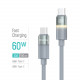Кабель ColorWay USB Type-C - USB Type-C (M/M), warm light, 3А, 1 м, Grey (CW-CBPDCC092-GR)
