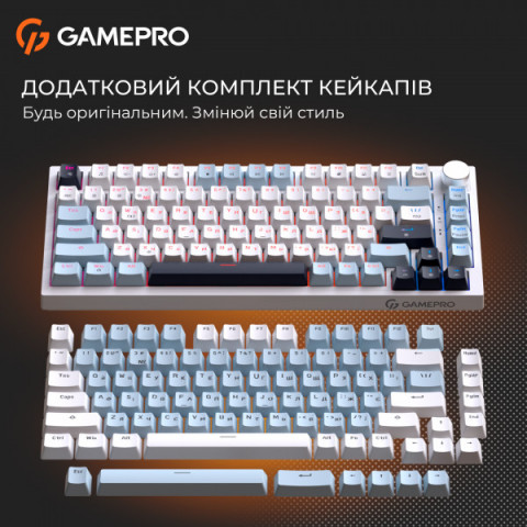 Дротова механічна клавіатура GamePro MK160 V2 Warden QLAB Sakura White (MK160-V2-BL-QS) Купити в Україні