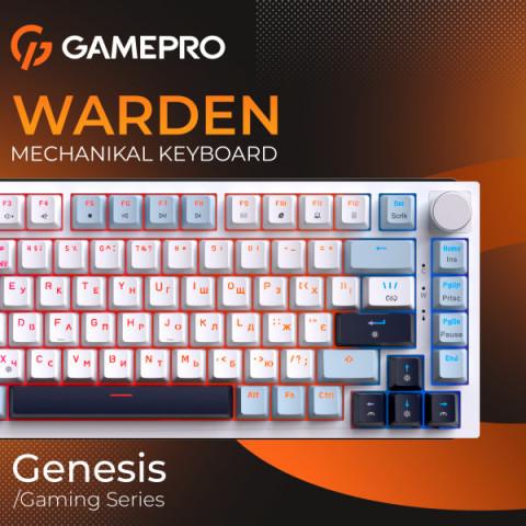 Дротова механічна клавіатура GamePro MK160 V2 Warden QLAB Sakura White (MK160-V2-BL-QS) Купити в Україні