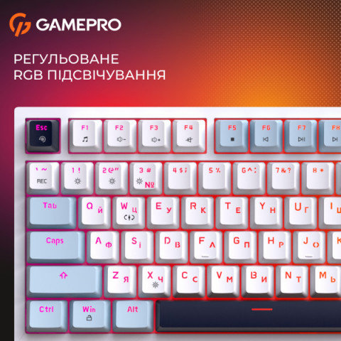 Дротова механічна клавіатура GamePro MK160 V2 Warden QLAB Sakura White (MK160-V2-BL-QS) Купити в Україні