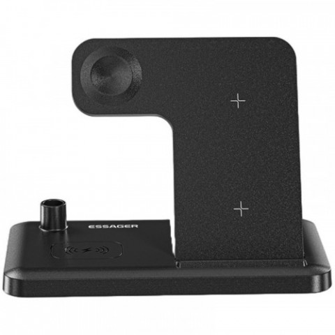 Бездротовий зарядний пристрій Essager Jiecheng 4 in 1 15W Black (EWXZM-JC01-Z)