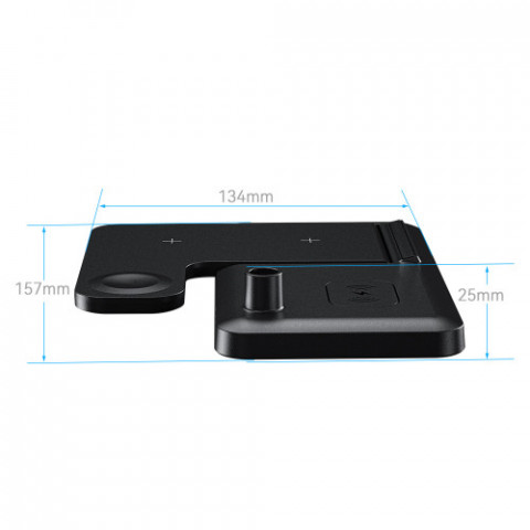 Бездротовий зарядний пристрій Essager Jiecheng 4 in 1 15W Black (EWXZM-JC01-Z)