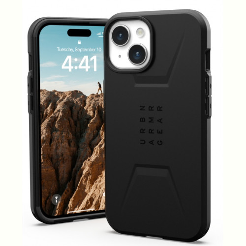 Чохол-накладка Urban Armor Gear Civilian Magsafe для Apple iPhone 15 Black (114287114040)