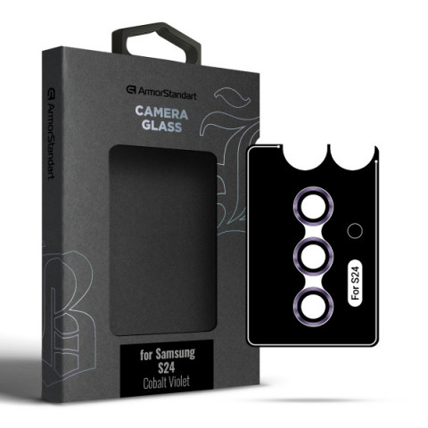 Захисне скло для камери ArmorStandart Supreme Black Icon для Samsung S24 Cobalt Violet (ARM76608)