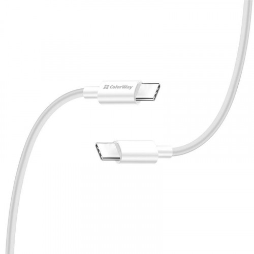 Кабель ColorWay USB-C-USB-C (PD Fast Charging 65W), 3.0А, 2м, White (CW-CBPDCC056-WT)