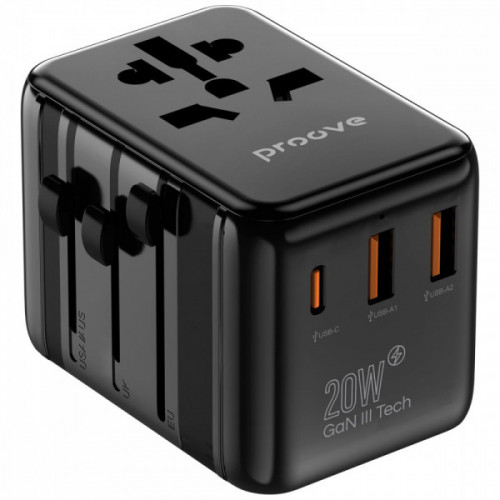Універсальний адаптер Proove Trip 20W black Купити в Україні