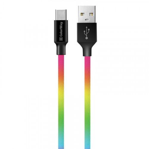 Кабель ColorWay USB-USB Type-C, 2.4А, 1м, Multicolor (CW-CBUC018-MC)