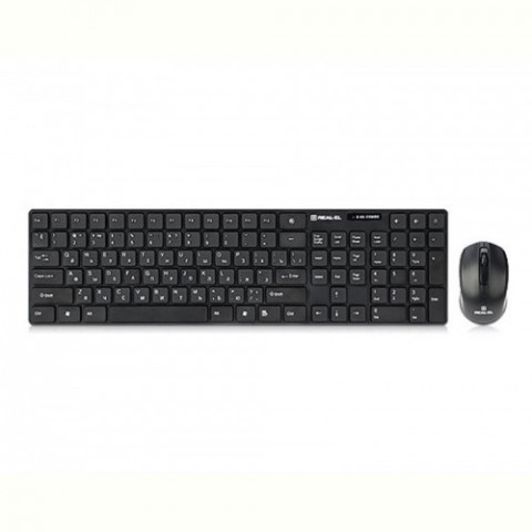 Комплект (клавіатура, мишка) бездротовий REAL-EL Comfort 9010 Kit Black USB