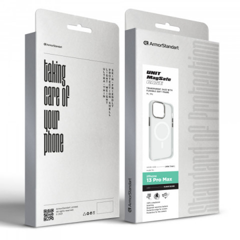Чохол ArmorStandart Unit MagSafe для Apple iPhone 13 Pro Max Matte Clear Silver (ARM70461)