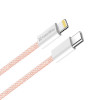 Кабель ColorWay Lightning + USB Type-C (M/M), 3.0 А, 1 м, Pink (CW-CBPDCL061-P)