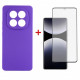 Чохол-накладка Dengos Carbon для Xiaomi Redmi Note 14 Pro Purple (DG-KM-130) + захисне скло