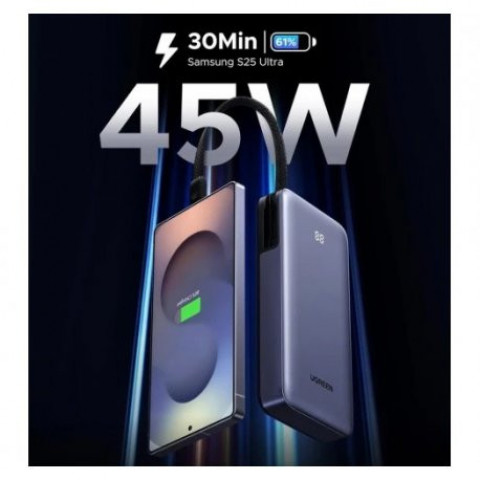 Зовнішній акумулятор Power Bank Ugreen 20000mAh 45W Gray (PB536)