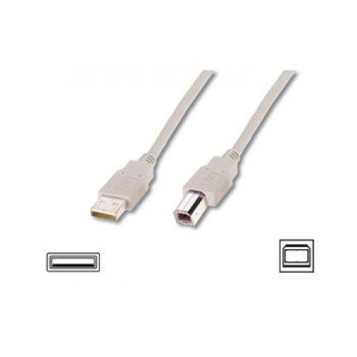 Кабель ASSMANN USB 2.0 (AM/BM) 1.8m, biege