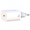 Мережевий зарядний пристрій XO L91EU 1хType-C PD25W White (L91C-WH) + кабель USB Type-C