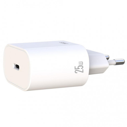 Мережевий зарядний пристрій XO L91EU 1хType-C PD25W White (L91C-WH) + кабель USB Type-C