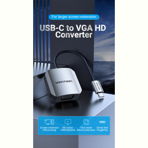 Кабель Vention Type-C - VGA, 0.15 m (TDFHB)