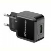 Мережевий зарядний пристрій Grand-X (1xUSB 5В/2.1А) Black (CH-03B)